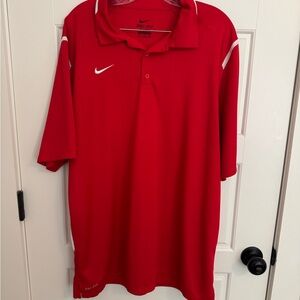 Nike Men's Vibrant Red Polo Shirt